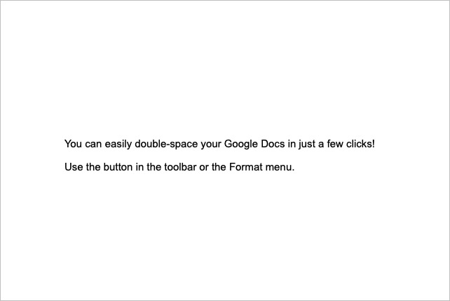 Double-spaced text in Google Docs.