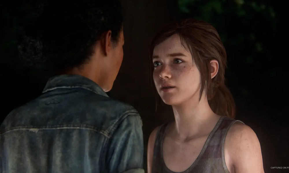 Ellie and Riley look at each other in The Last of Us Part 1's version of Left Behind.