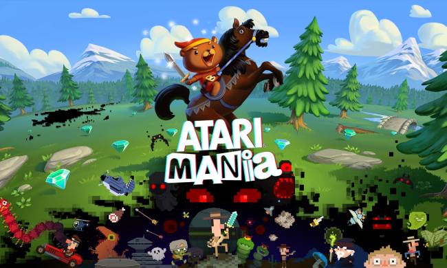 Promo art for Atari Mania shows an animal on a horse.