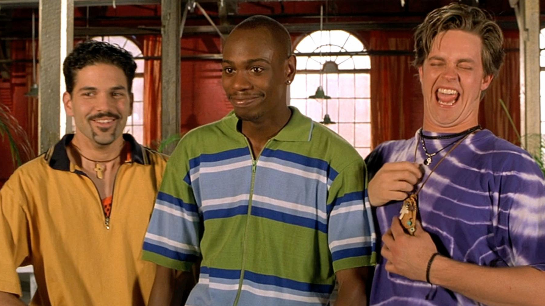 Guillermo Diaz, Dave Chappelle e Jim Breuer em Half Baked.