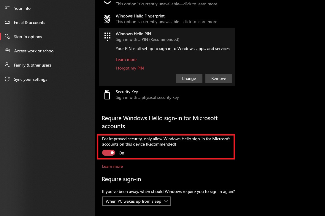 How evade Your account requires a Windows Hello PIN? - Super User