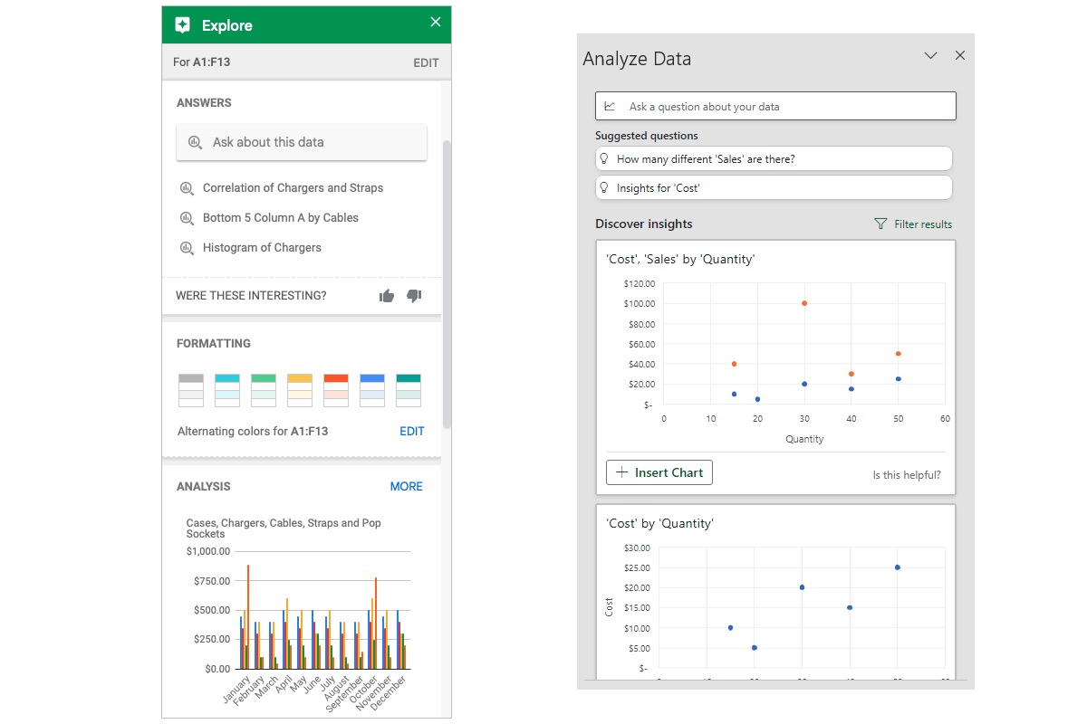 Explore and Analyze Data tools.