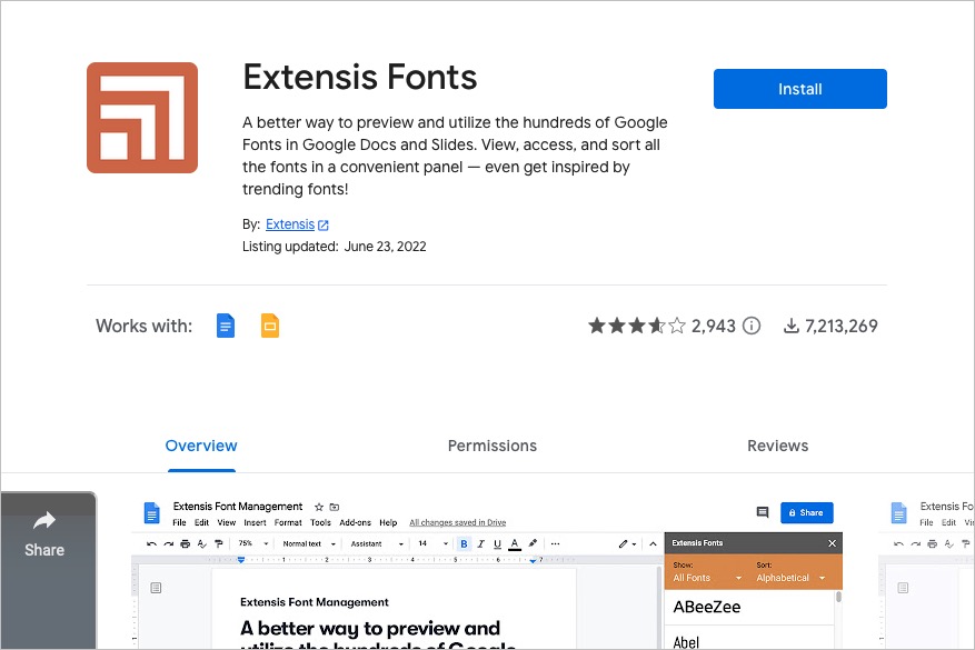 extensis fonts google slides add on