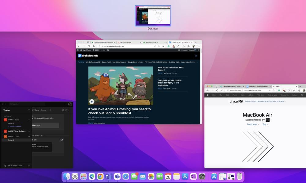 Mission Control in MacOS