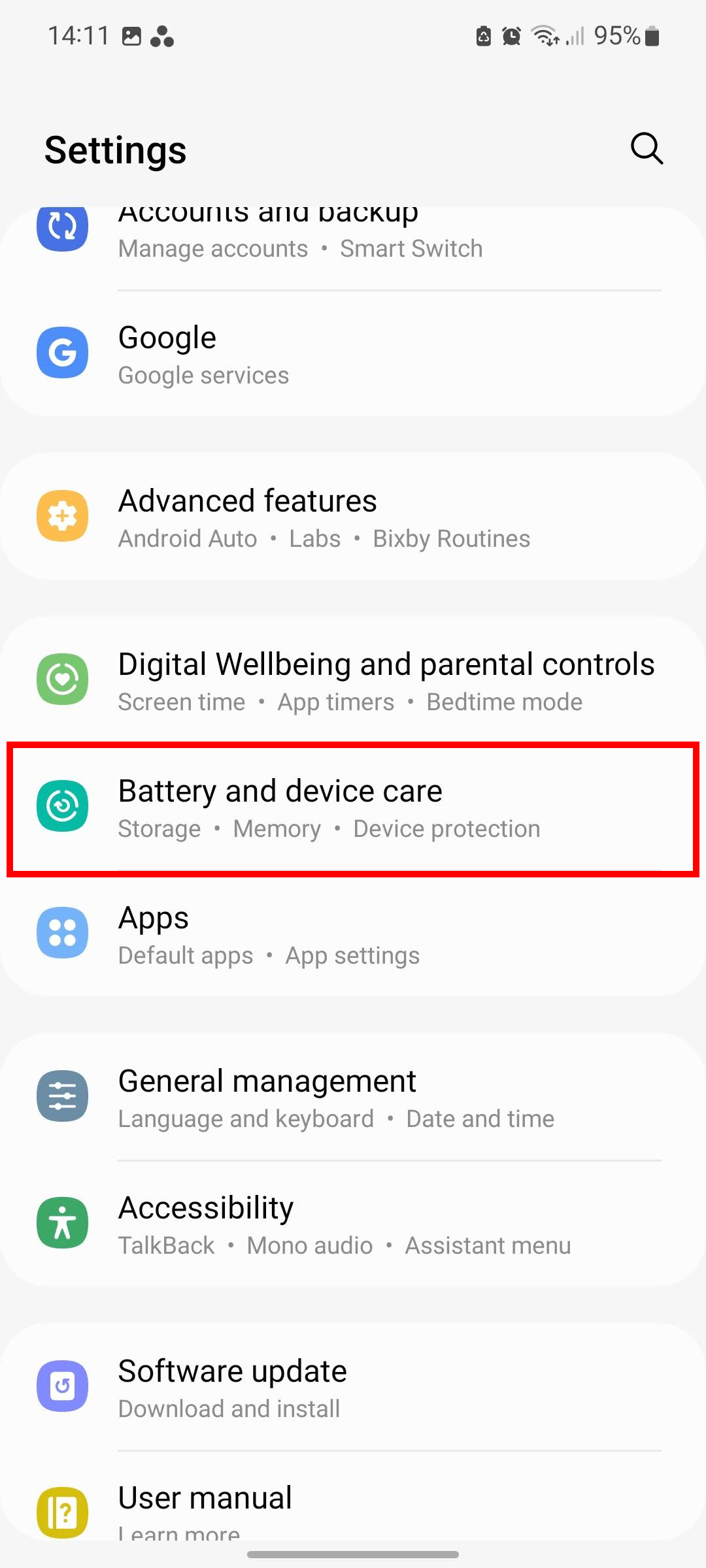 samsung phone settings