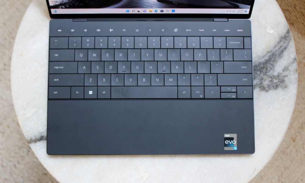 A top down view of the Dell XPS 13 Plus' keyboard.