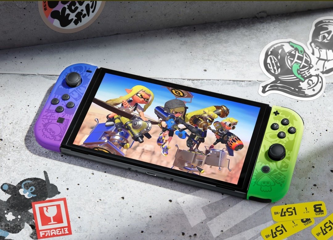 The new Nintendo Switch OLED Splatoon 3 model.