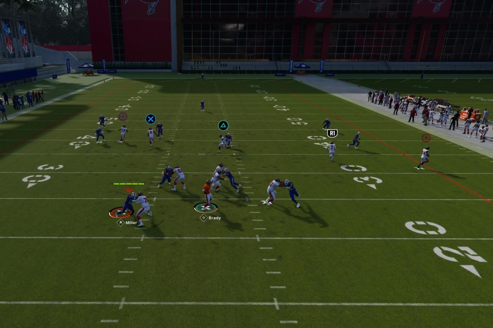 An RB gets open on a wheel route against Cover 3 in Madden 23.