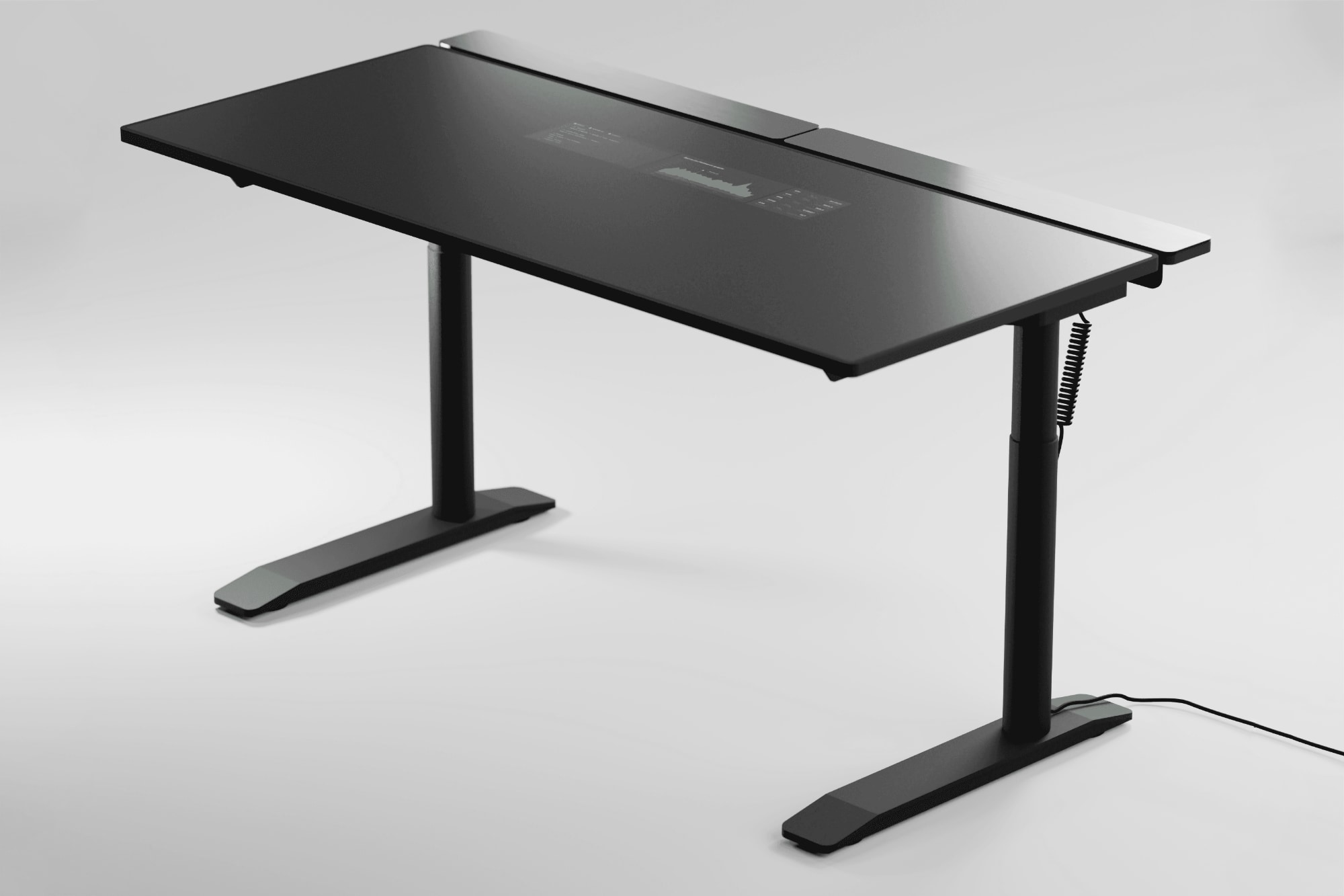 desk with built in screen