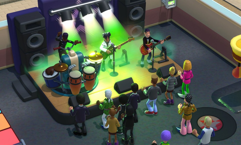 A band playing on a stage.