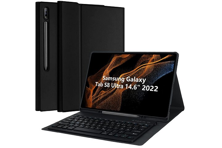 AMZCaSE Tastaturhülle für Samsung Galaxy Tab S8 Ultra.