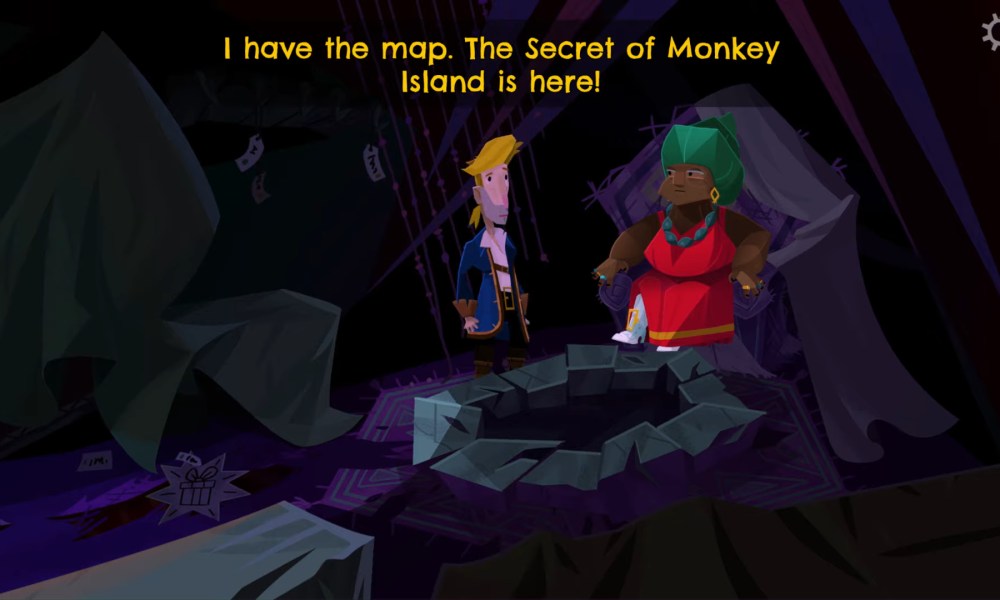 Guybrush saying he has t he map to the secret.