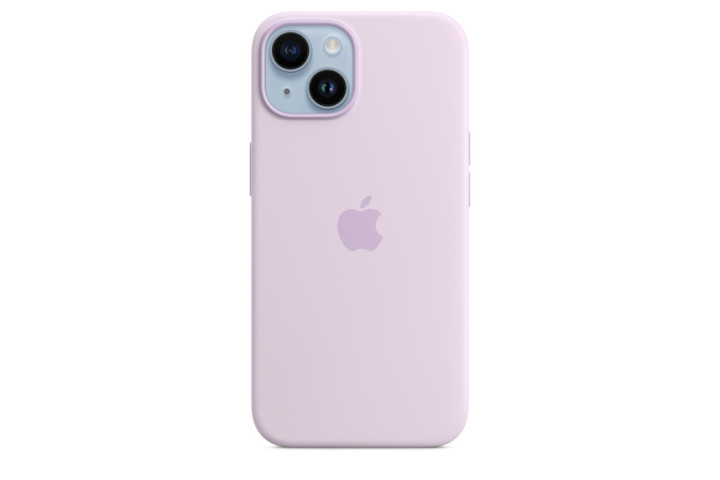 Apple iPhone 14 Kes Silikon dengan MagSafe dalam Lilac.