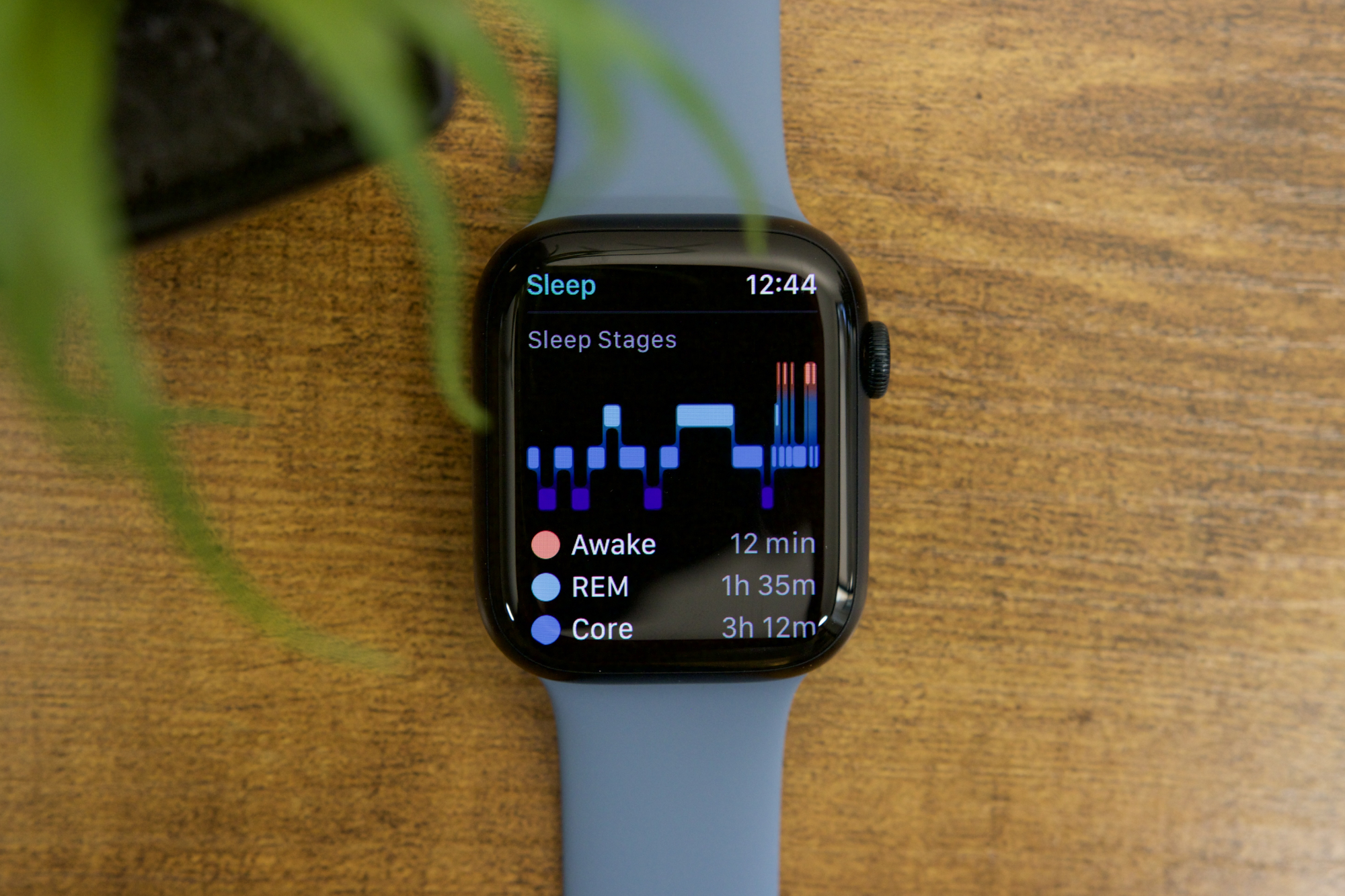 Apple Watch Series 8 showing sleep tracking results.