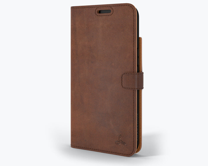 Snakehive Vintage Wallet Case aus Leder für iPhone 14 Plus.