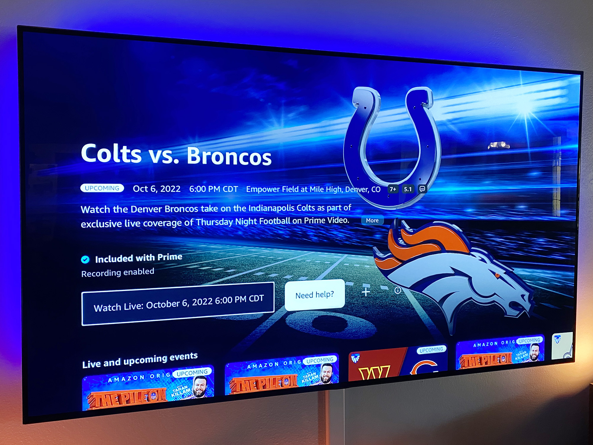 How to watch Indianapolis Colts vs. Denver Broncos on Thursday Night  Football