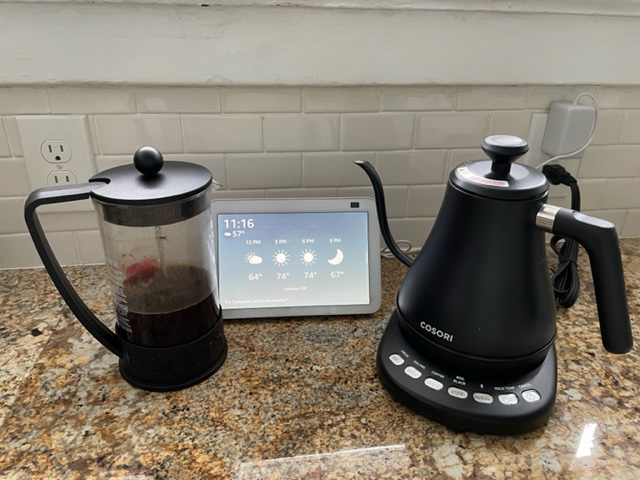 Making coffee in electric sales kettle