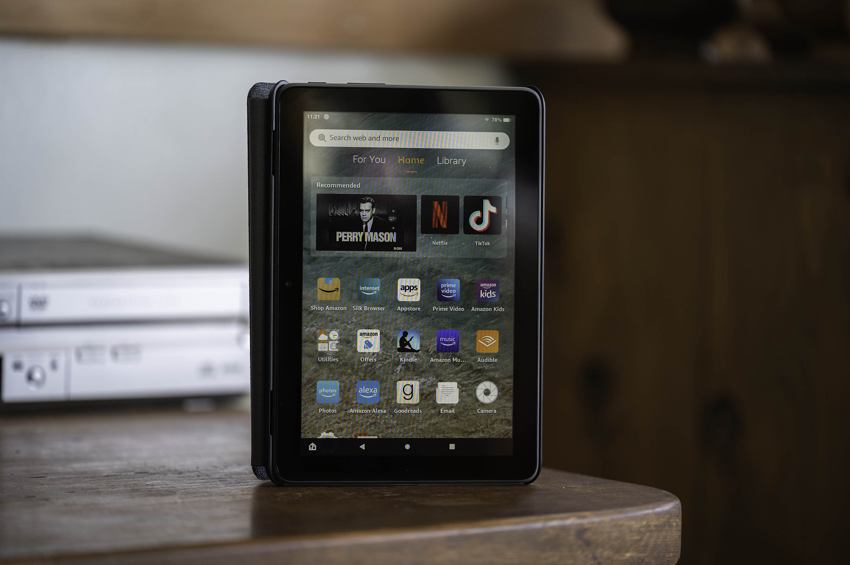 Amazon Fire HD 8 Plus (2022) in use on a table.
