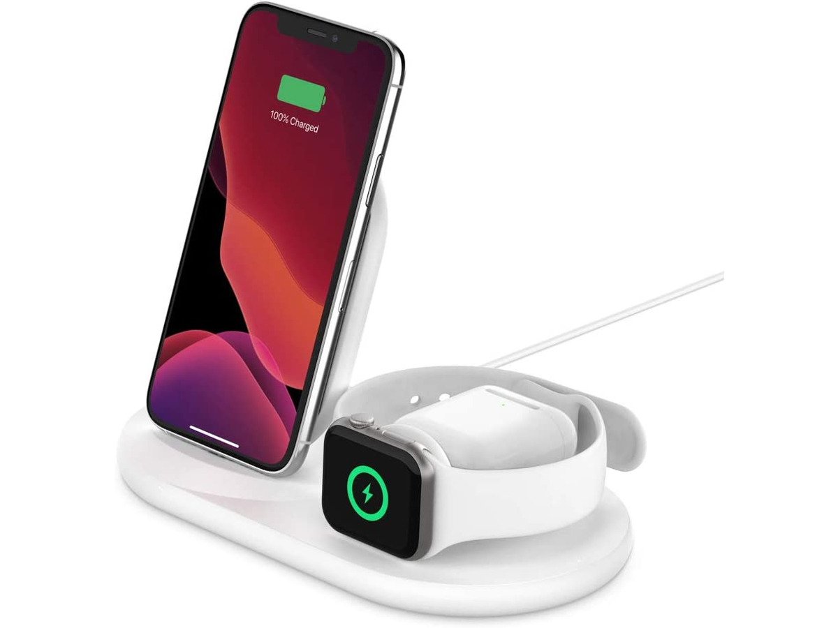 LAX Wireless Charging Stand - 3 in 1 Wireless Charger Fast Charging Do