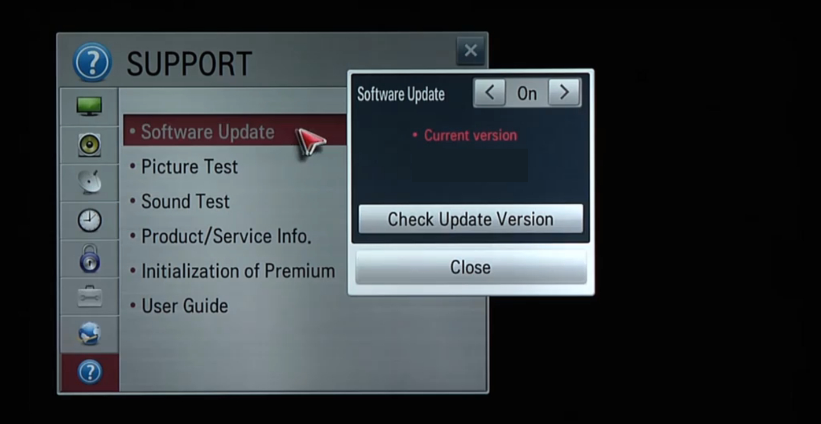 How to update software on an LG smart TV