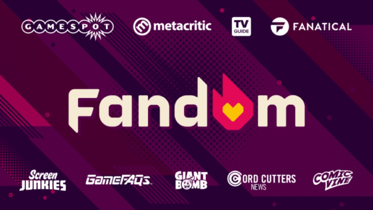 Logo do Fandom com novas marcas como TV Guide e Metacrtic.