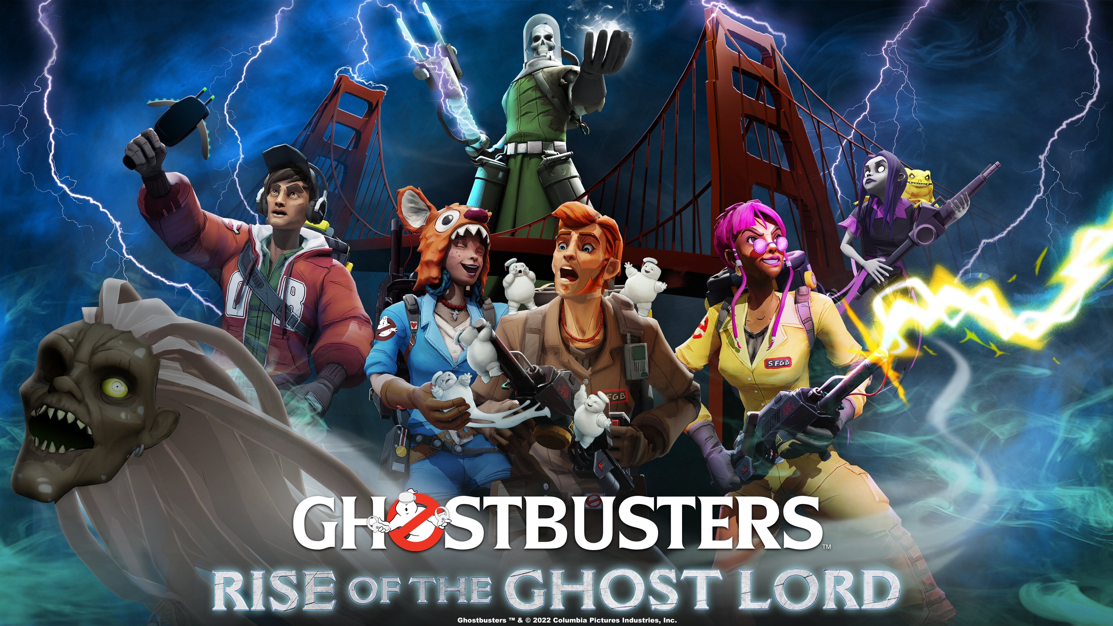 Ключевой арт для Ghostbusters: Rise of the Ghost Lord с логотипом.