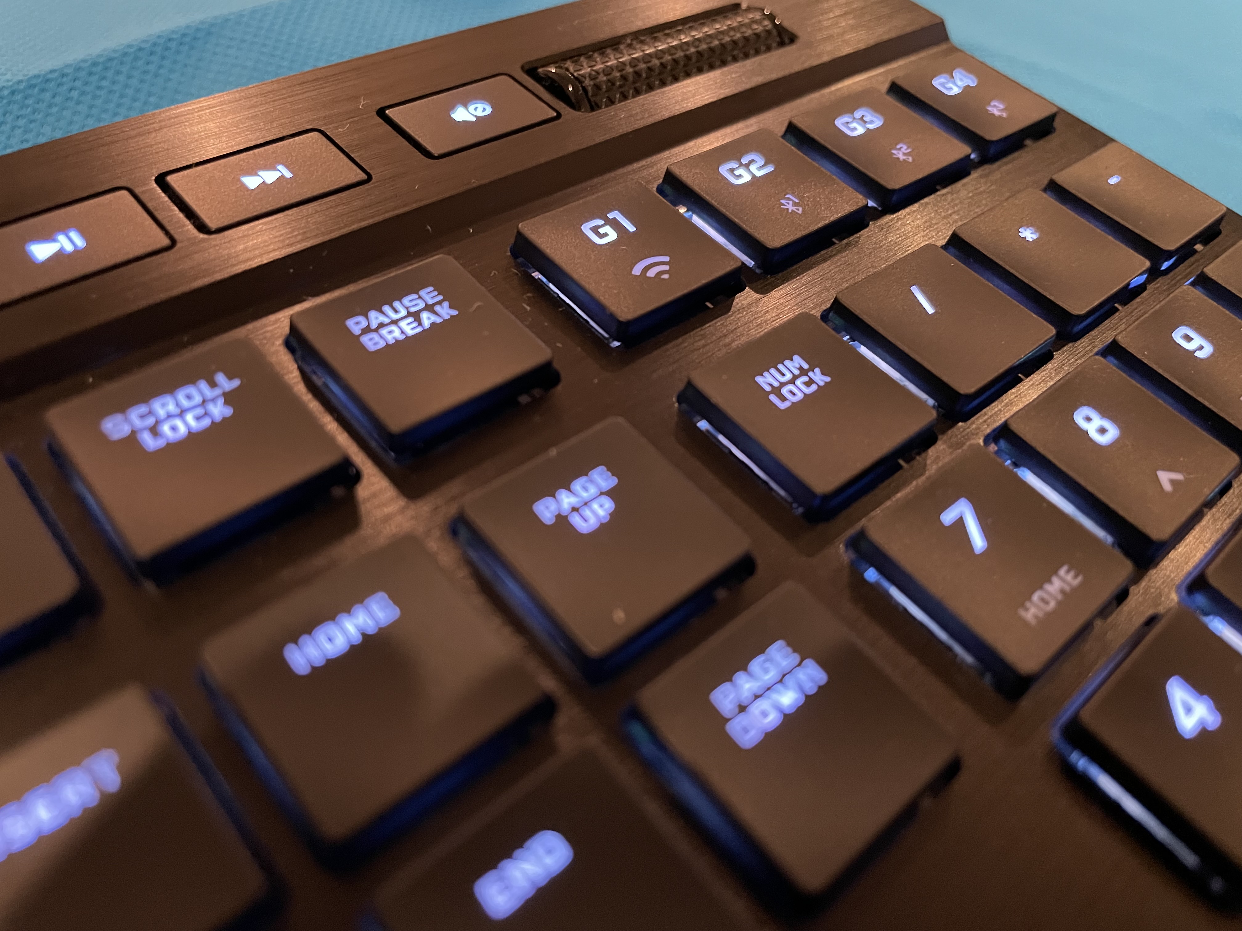 Corsair K100 Air gaming keyboard media keys.