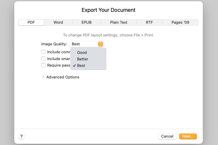 convert pages to pdf on mac