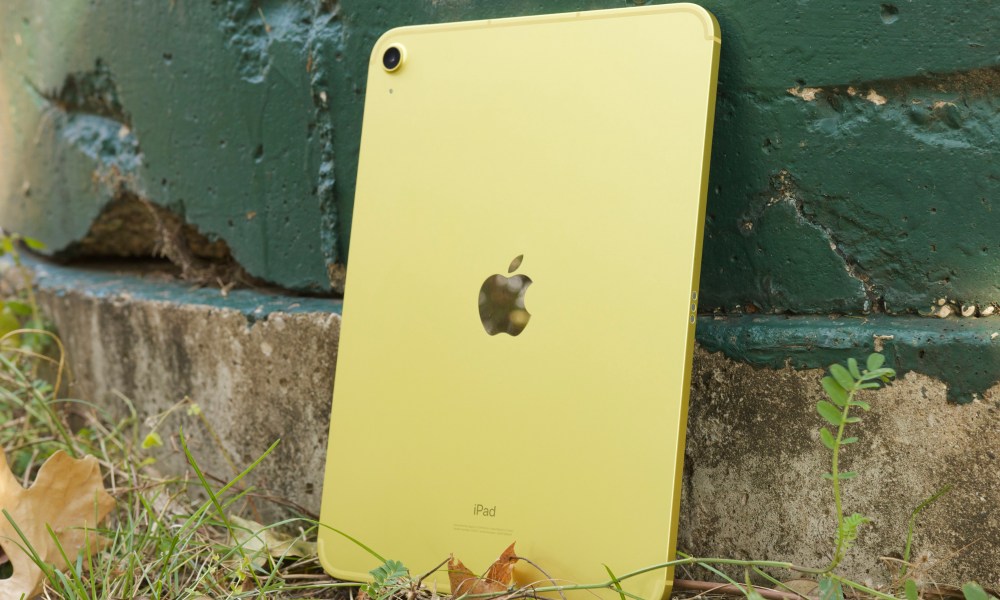 The iPad (2022) in its yellow color.