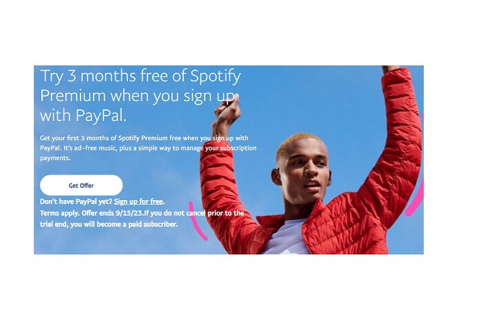 Testen Sie Spotify Premium 3 Monate lang kostenlos, wenn Sie sich bei PayPal anmelden.