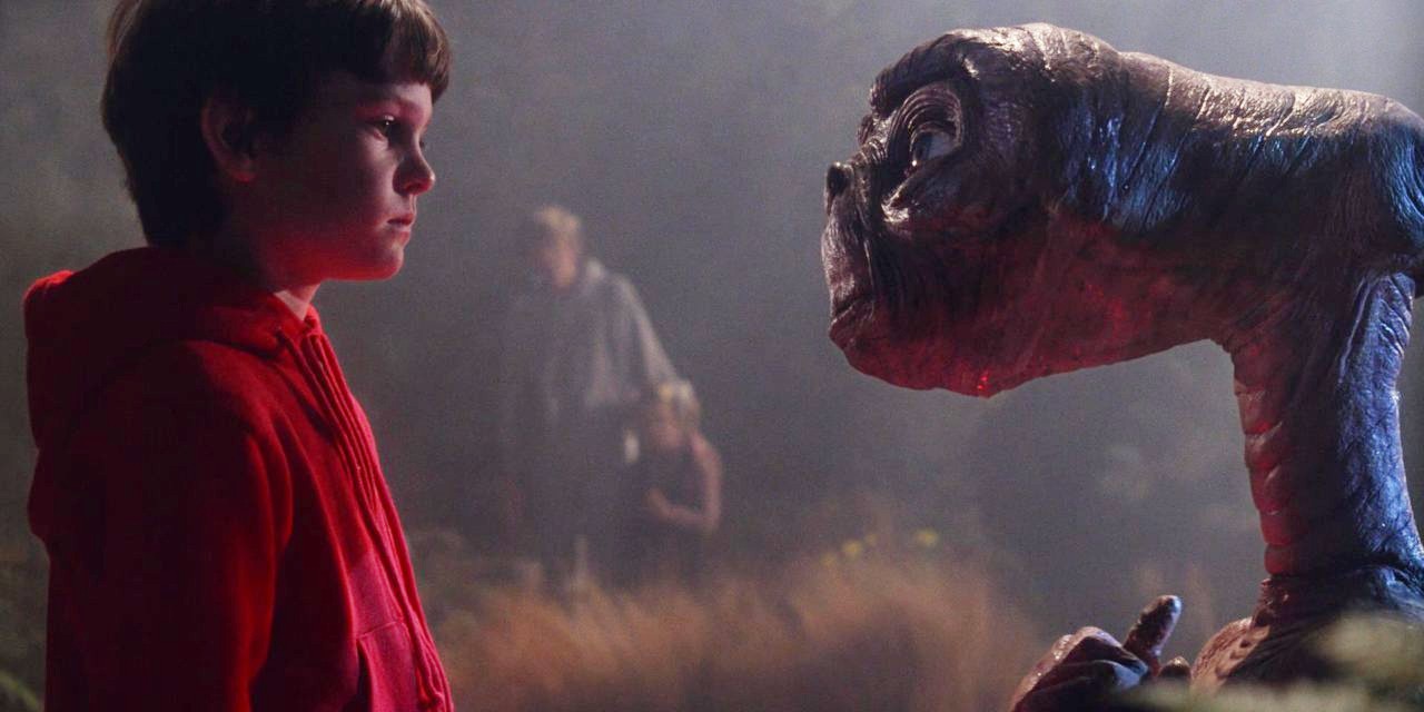 Elliot stares at E.T. in "E.T."