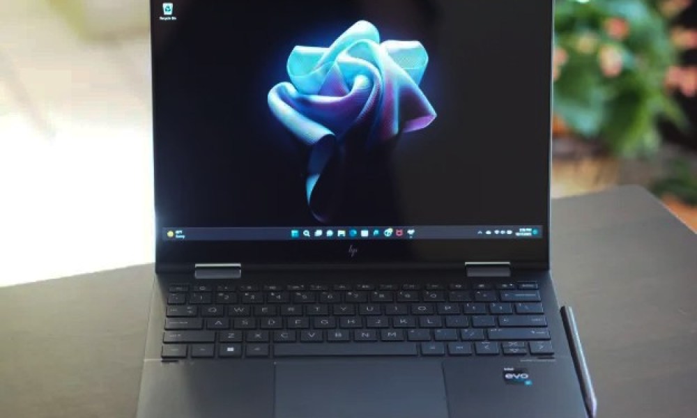 The front of the HP Envy x360 13 on a table.