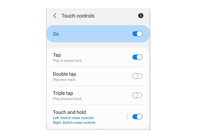 Controles de toque para botões Samsung.