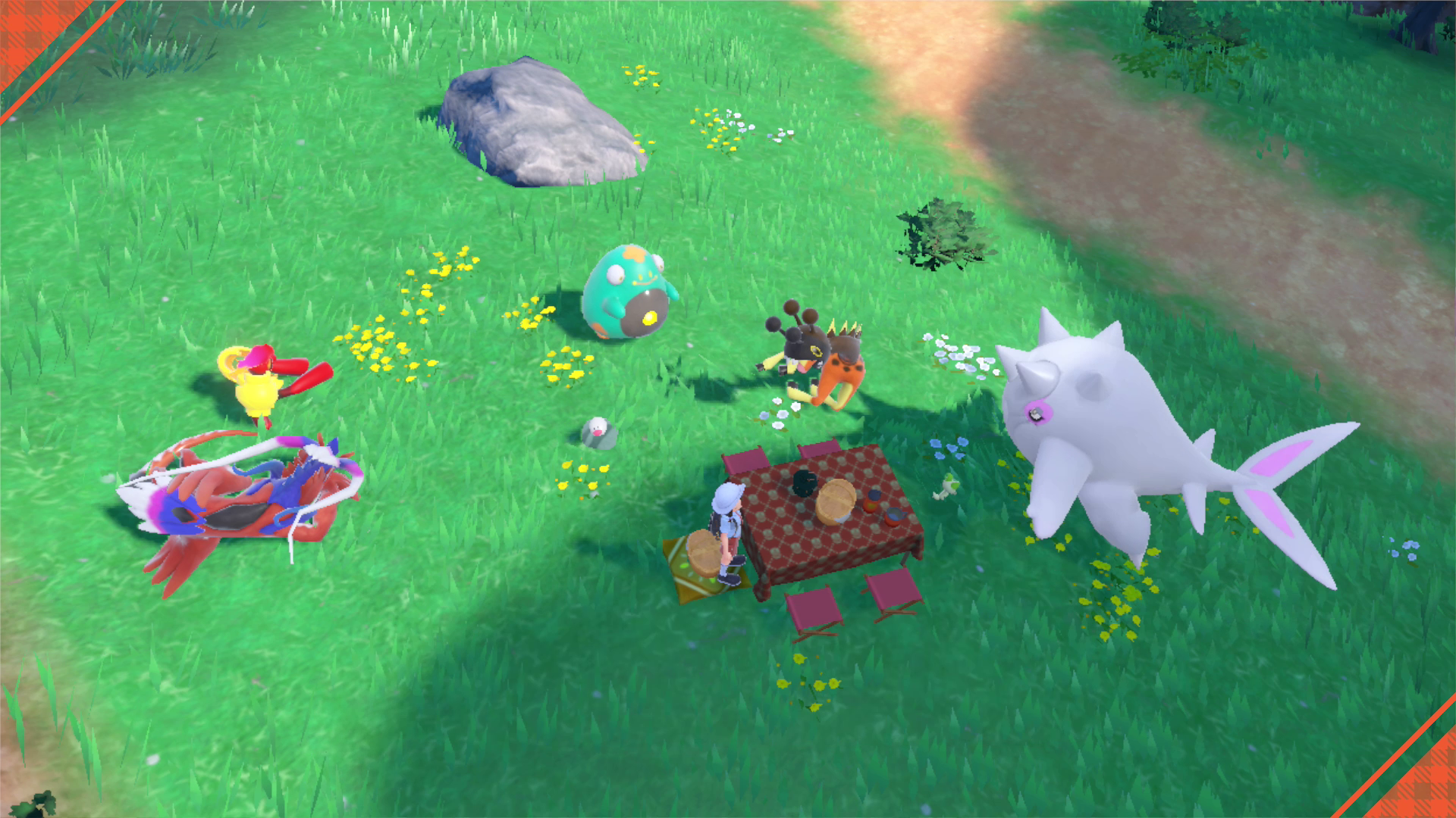 Pokemon have a picnic together in Pokemon Scarlet and Violet.