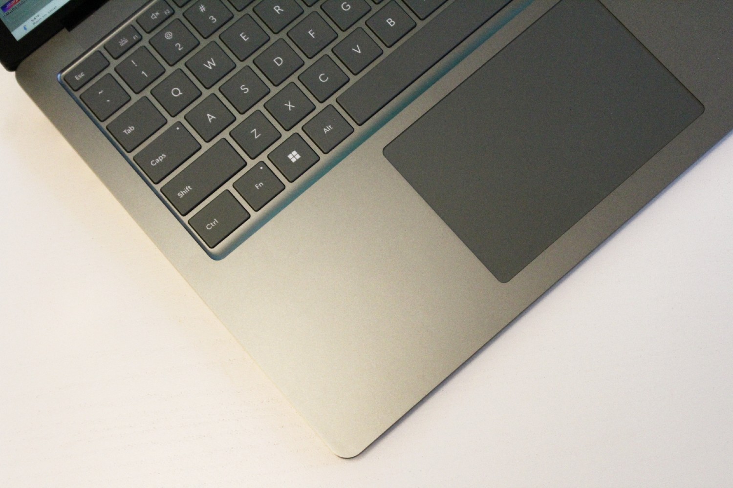 A top down view of the Surface Laptop 5's keyboard and touchpad.