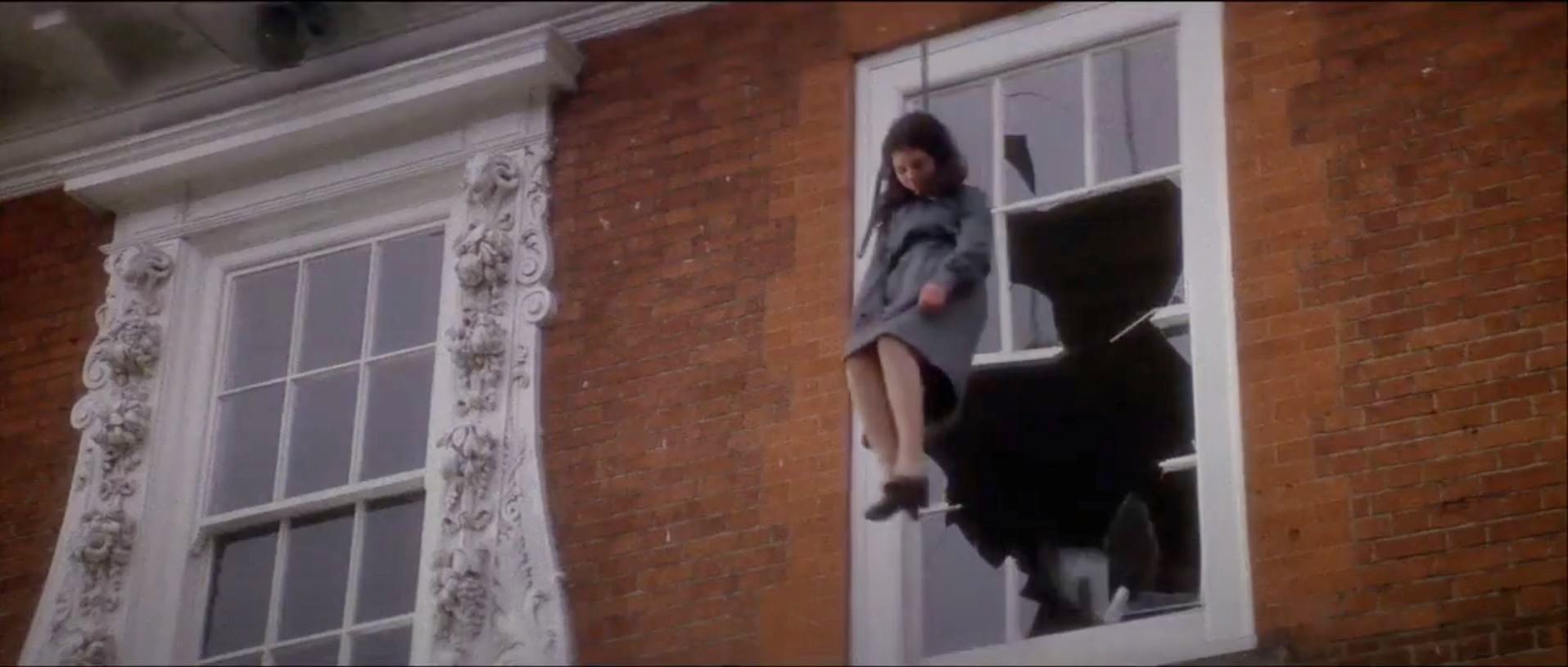 A nanny hangs from a noose in The Omen.