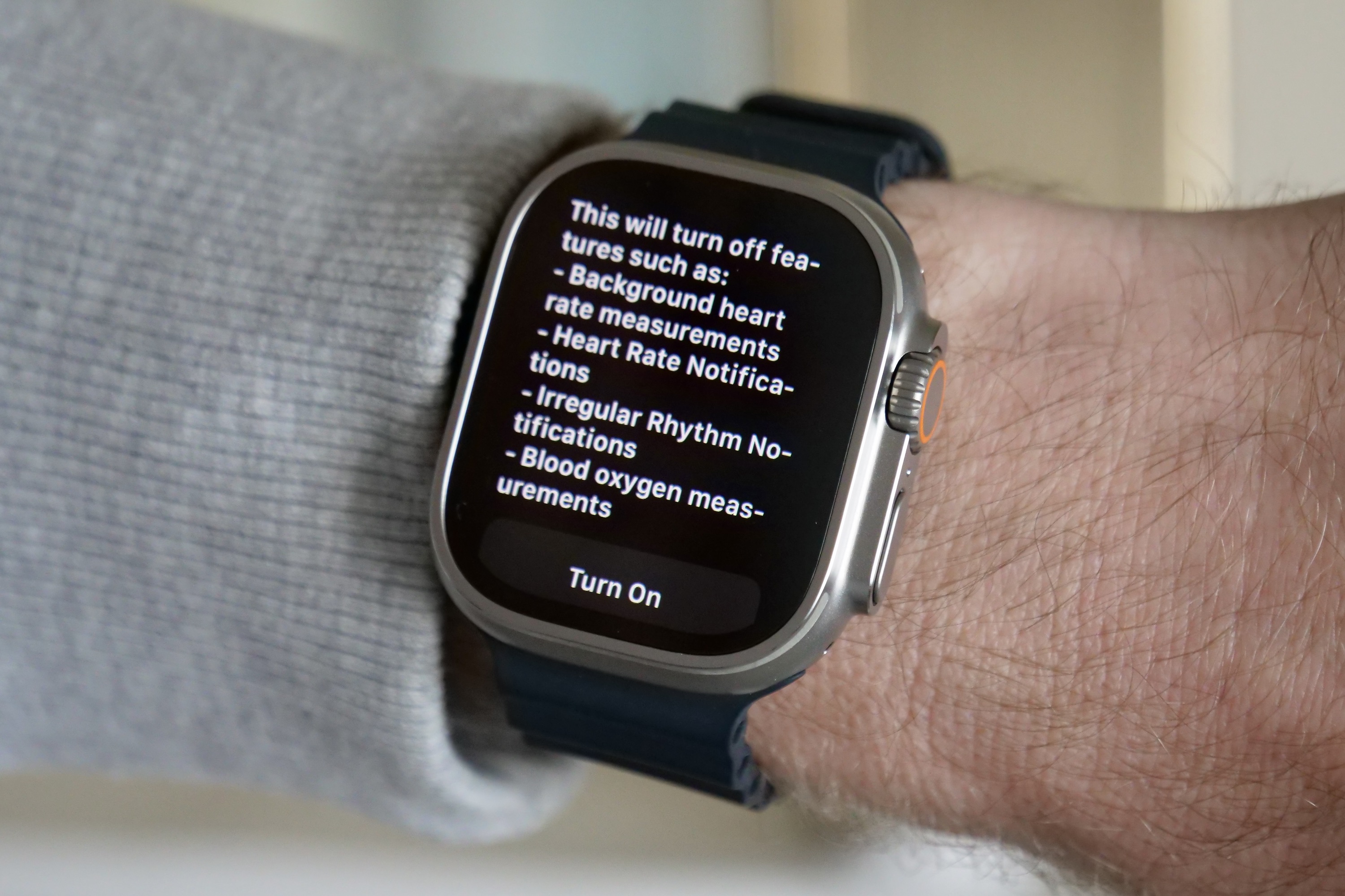 Energiesparmodus auf der Apple Watch Ultra.