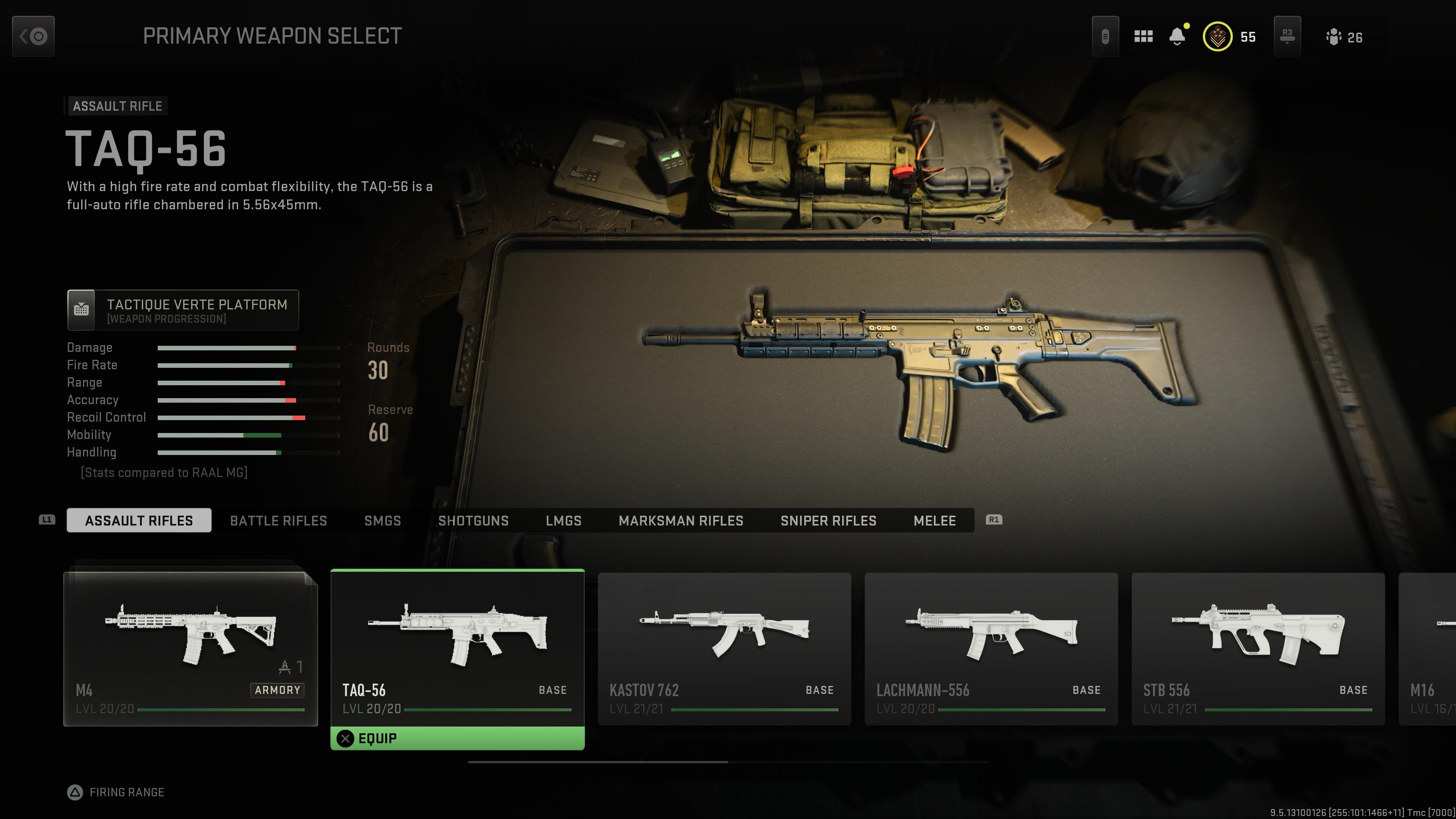 Le TAQ-56 dans Modern Warfare II.