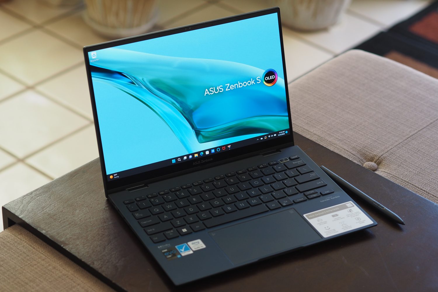asus zenbook s 13 flip review front angled
