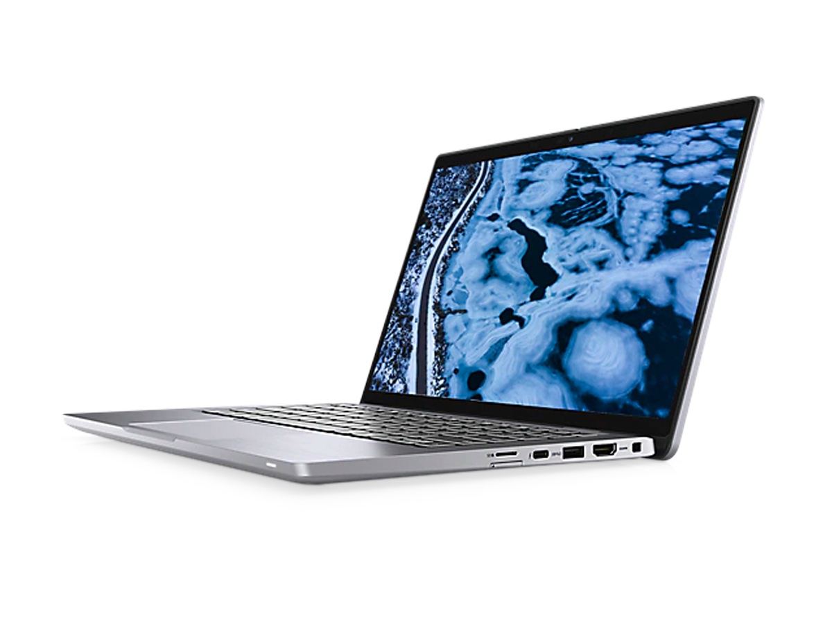 O Dell Latitude 7320 com um design abstrato na tela.