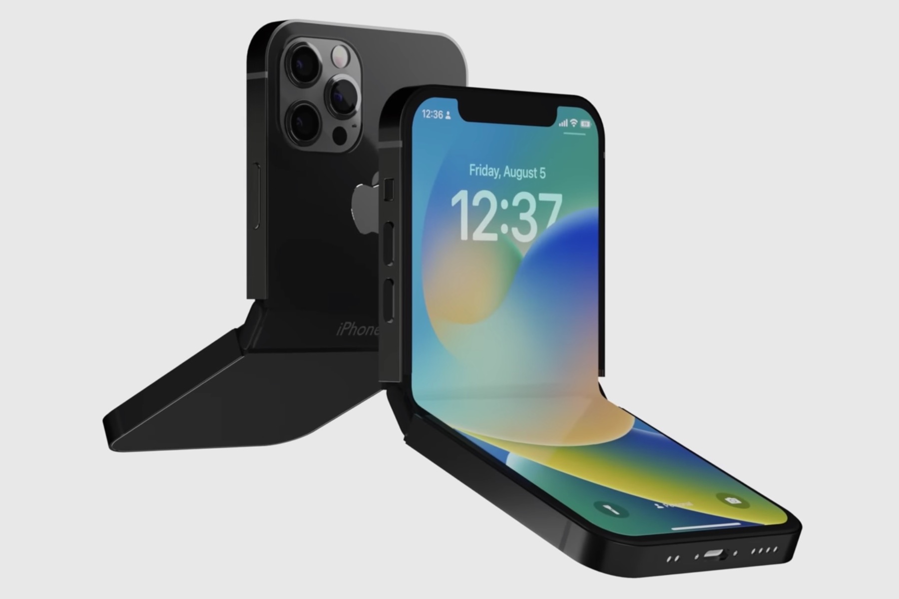 Render conceptual del iPhone plegable.