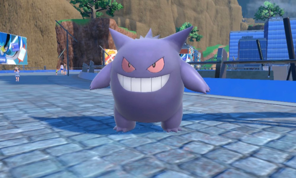 Gengar in a city.