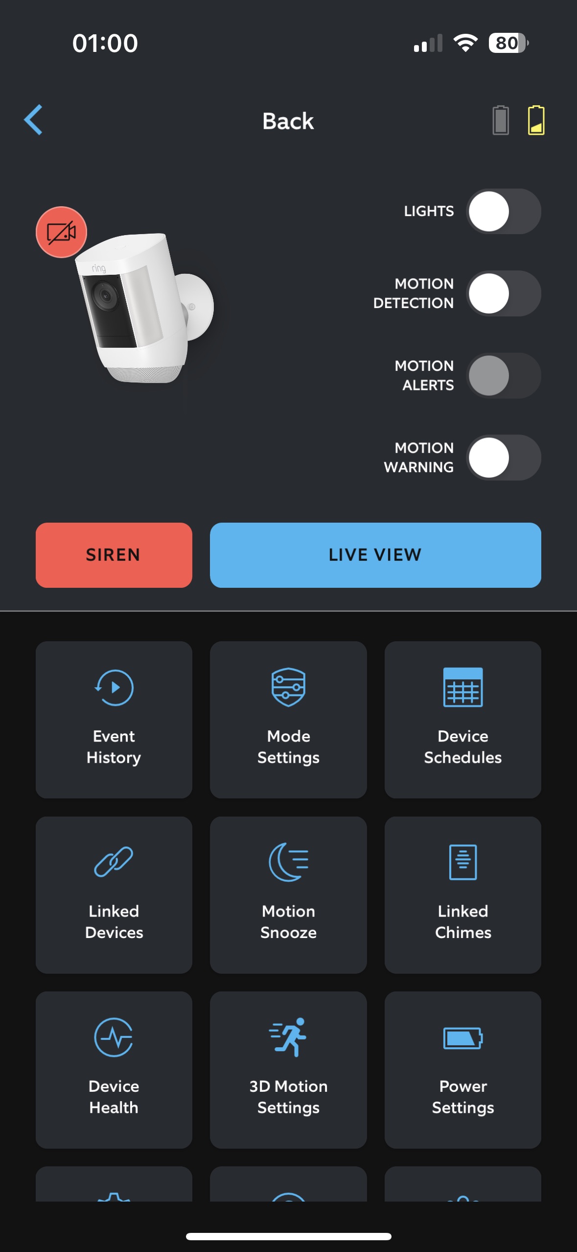 ring spotlight cam motion settings