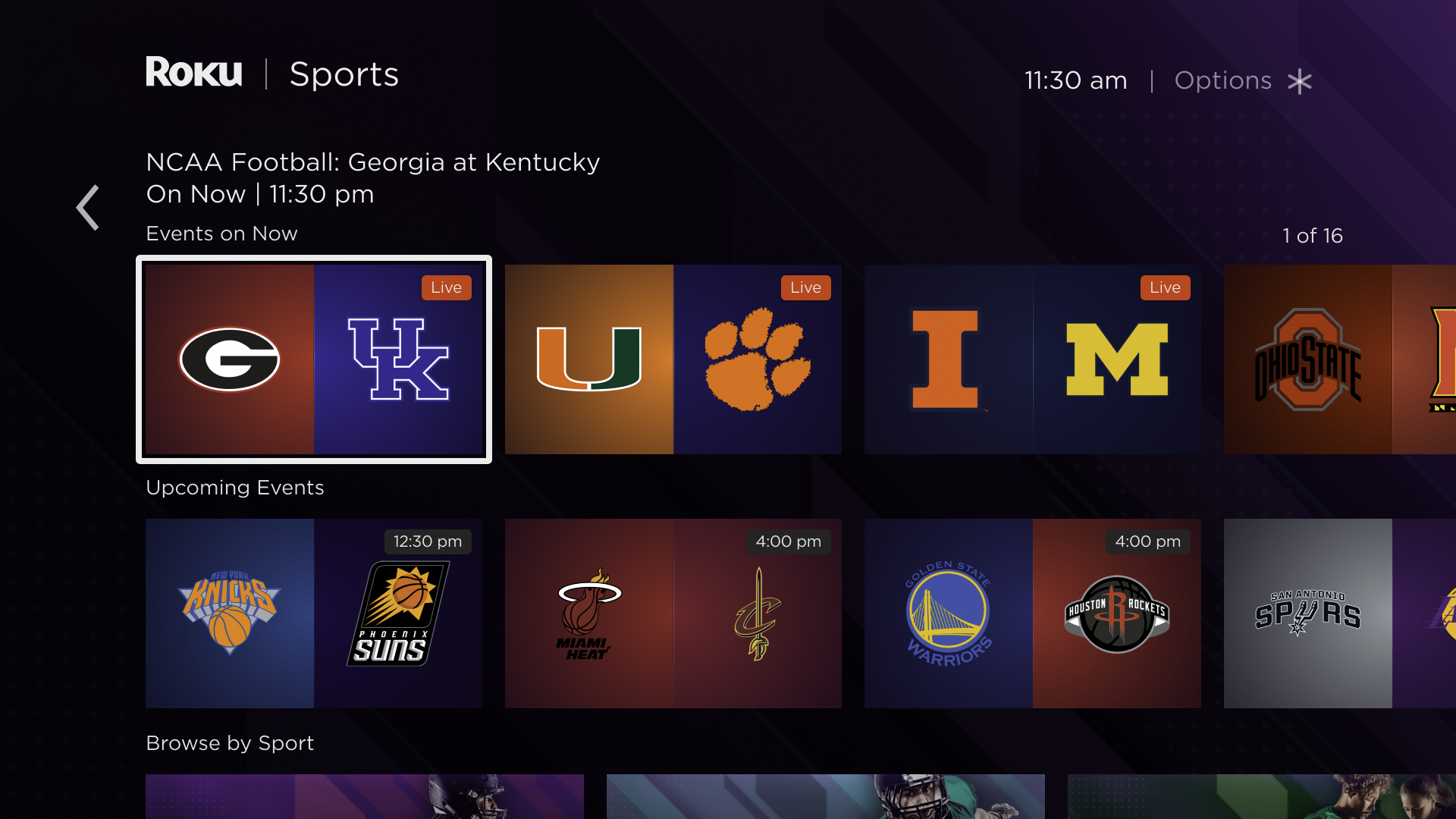 How can i watch 2025 live football on roku