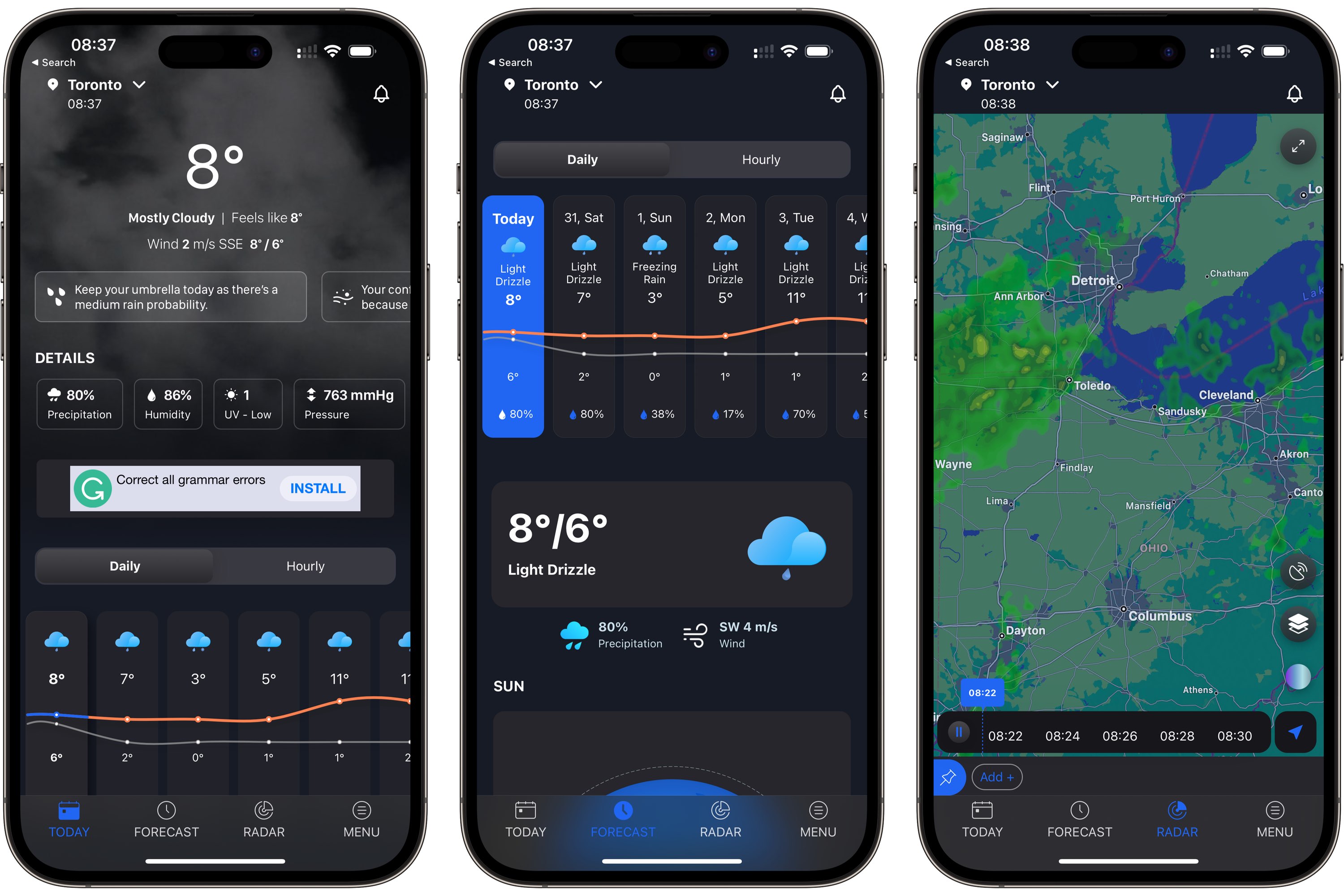 Лучшие погодные приложения для iPhone в 2024 году: AccuWeather, Carrot и другие.