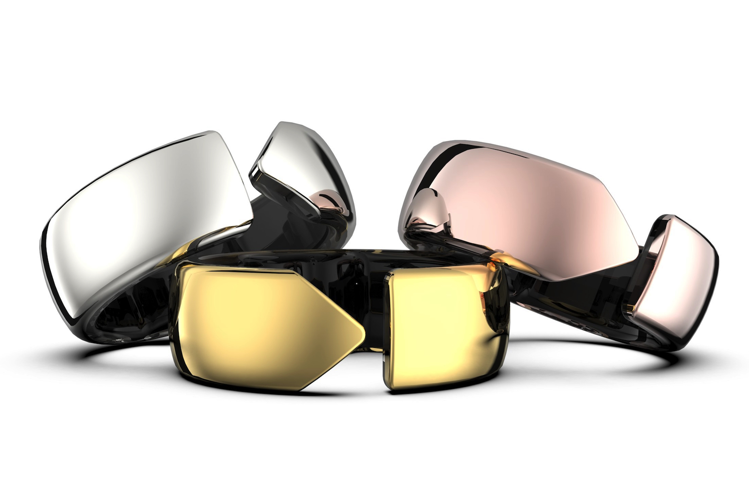 Renderings des Movano Evie Smart Rings.