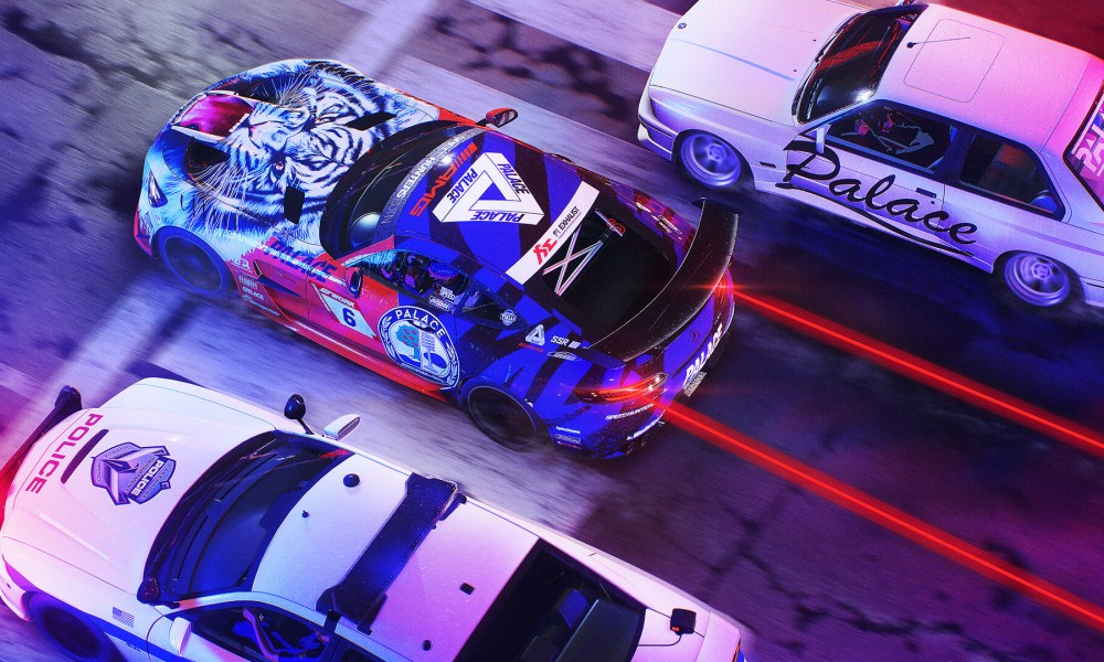 Three cars race in Need for Speed Unbound.