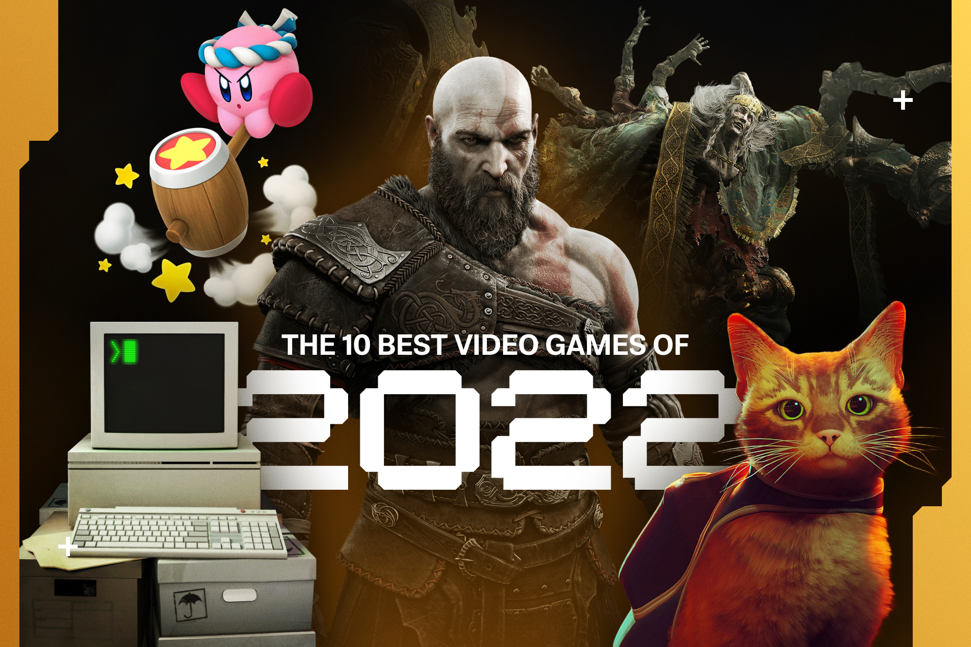 Video game characters stand in front of text that says The 10 Best Video Games of 2022.