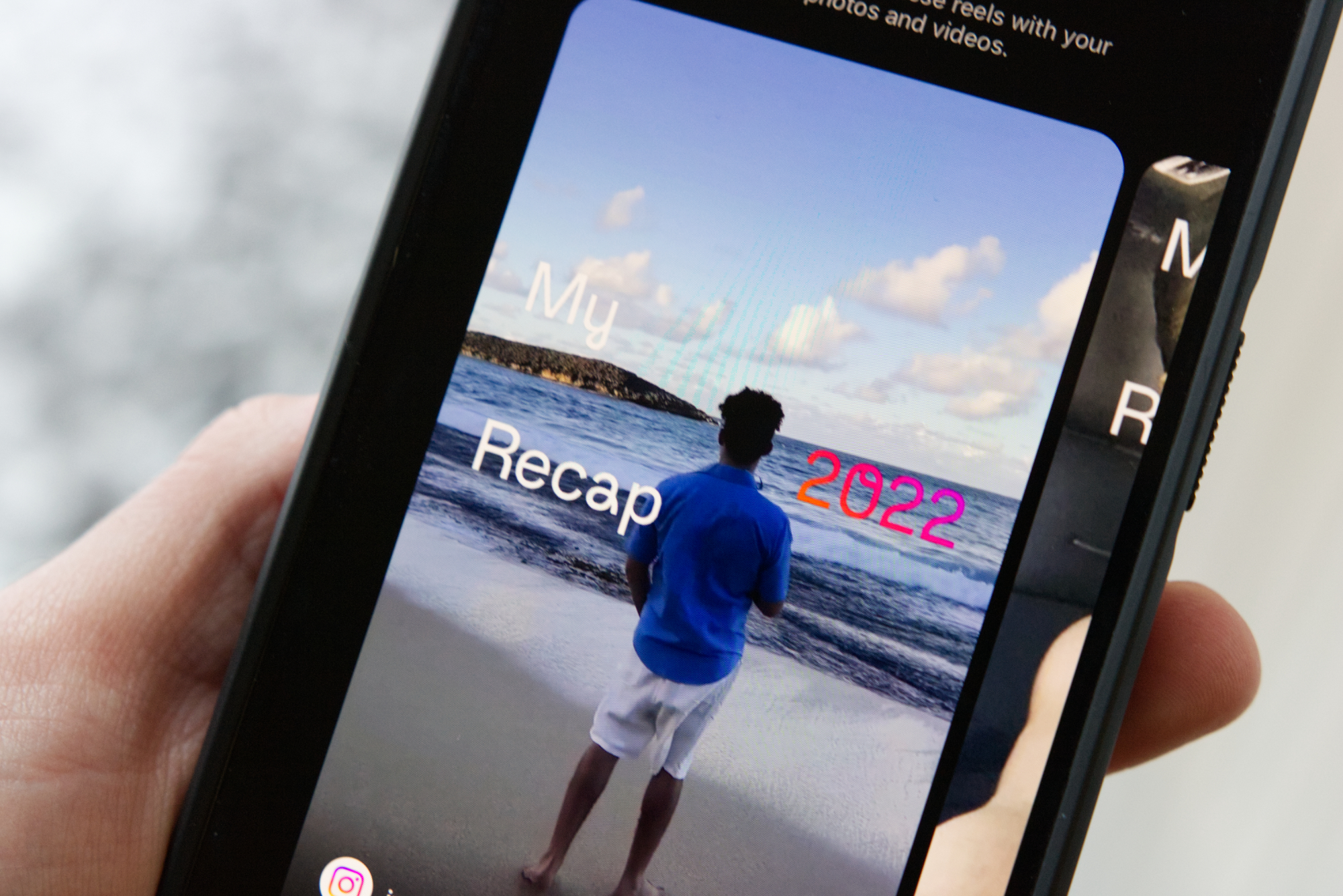 Instagram 2022 Recap Reel auf einem iPhone.