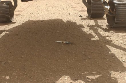 NASA’s Mars rover makes ‘one small drop for humankind’